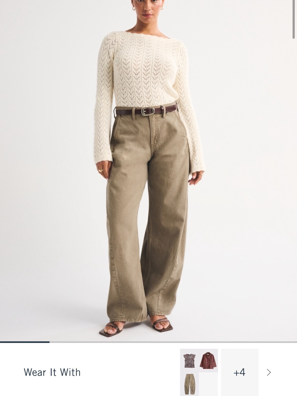 Abercrombie & Fitch Mid Rise Light Brown Barrel Jeans
